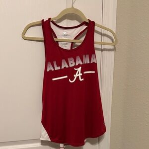 Colosseum White Racerback Tank with Crimson Trim